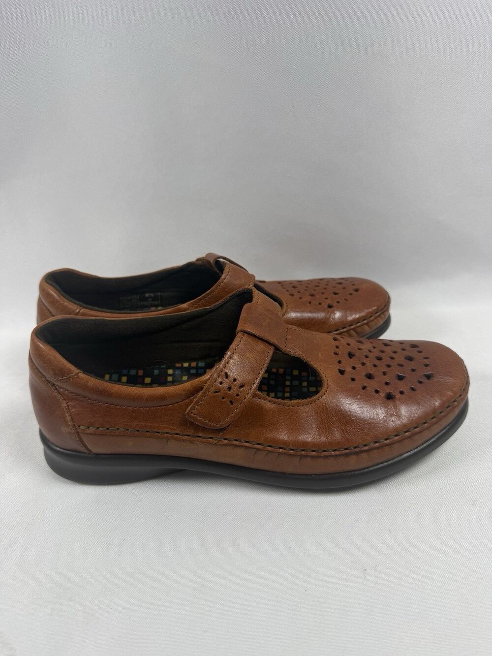 SAS Women’s Tripad Comfort Mary Jane Brown Leather Shoes Size 8.5N